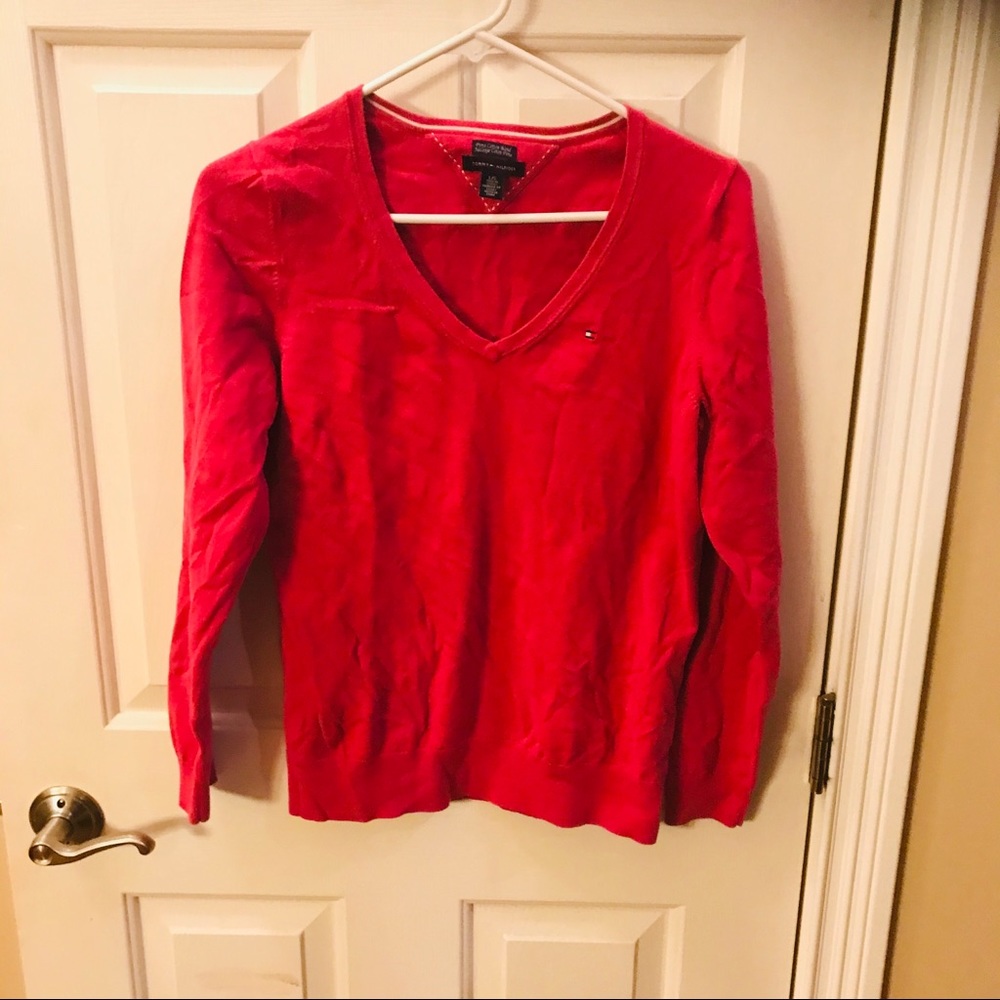 (💥3 for 20)Tommy Hilfiger v neck pink sweater